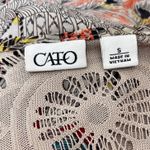Cato Kimono Cardigan S Cream Multicolor Abstract Crochet Back Open Front Boho Photo 8