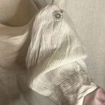 Tahari  Linen Stripe Button Rolled Long Sleeve V-neck Collar Shirt 3X Laganlook Photo 6