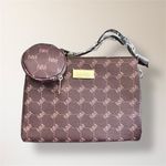 Nicole Miller New  New York Brown Monogram Crossbody Bag Coin Purse Minimal Luxe Photo 3