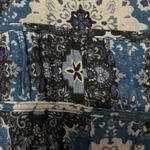 Loft ANN TAYLOR SIZE MEDIUM Blue White Smocked Dress medallion paisley design Photo 3