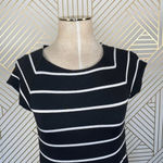 Anthropologie Bailey 44 Tanum Tunic Dress Striped Faux Leather Black Size Small Photo 1
