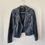 Gianni Bini  Distressed Blue Leather Moto Jacket Women’s Size XS Photo 1