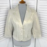 Newport News Vintage Leather Metallic Gold Blazer Jacket Size 8 Photo 0