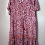 Knox Rose  Dress Boho Red Floral Short Tassel Ditsy Western Prairie Trave… Photo 1