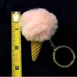 Fuzzy Ice Cream Cone Pom Pom Keychains (Set of 3) Photo 2
