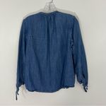 Madewell Denim Tie Sleeve Shirt Size Small Blue Buttondown Photo 6