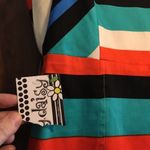 Esley  orange green black blue striped dress small‎ Photo 3