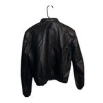 Vintage Casa Blanca Black Leather Convertible Hooded Bomber Jacket Size L Photo 5