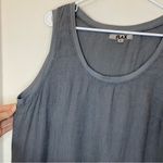 Flax  Serene Linen Sleeveless Maxi Tank Dress Slate Gray Small Relaxed Lagenlook Photo 3