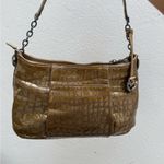 Brighton Croc Olive Green Shoulder Bag‎ Purse Zipper Charm And Dust bag B Tan Photo 3