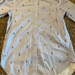 Lands End Women’s Oxford Shirt Bee Pattern Blue XS Photo 3