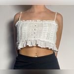 American Eagle White Lace Trimmed Women's Top size M white color Photo 0