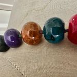 Lucas Lamenth LUC Multicolor Dyed Agate Statement Necklace with Sterling Clasp Photo 4