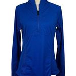 Kyodan Medium Pullover Jacket 1/4-Zip Stretch Mock Neck Long Sleeve Blue Womens Photo 0