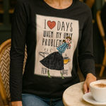 Love moschino Women’s Tea and Coffee Black Long Sleeve Graphic Top Size 4 Photo 0