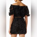 Elliatt Marsha 3D Flower Off Shoulder Crop Top and Mini Skirt Set Black Photo 3