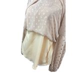 Lavender Brown NEW  Metallic Dots Blouse Women S Sheer Nude Long Sleeve Boho Top Photo 10