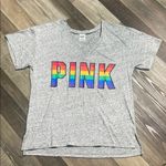 PINK - Victoria's Secret  Gray Tee with Rainbow Logo‎ Photo 0