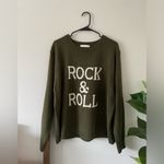 Panache NWOT Apparel Forest Green “Rock & Roll Crewneck Sweater size XL Photo 3
