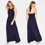 Boden USA Boden • Felicity Jersey Dress halter tie neck maxi navy blue stretch knit Photo 7