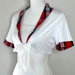 Sexy School Girl Crop Top White Size L Photo 1