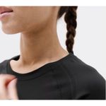 Athleta New  XL Momentum Flex Crop Top Black Long Sleeve X-Large Photo 5