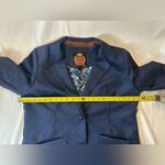 Isaac Mizrahi  Blue faux suede blazer with Paisley liner women’s size large Photo 7