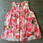 S. Levine Women's Pink floral rhinestone embellishment flowy Tank‎ Top size PL Photo 0