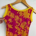 Versus Versace Y2K Abstract Tropical Print Top Sz 40 Small Pink Yellow Photo 11