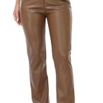 Amazon - HDE High Waist Straight Leg Faux Leather Pants, Brown, Size S, NWOT Photo 0