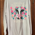 Simply Southern  Long Sleeve Shirt “Wild Flowers Grow” Women’s XL Gray Cow Bow Photo 0