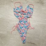 For Love & Lemons ππ Yasmin One-Piece Swimsuit ~ Blue Floral Print Small NWT Photo 7