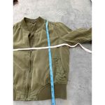 Dear John Olive Green Zippered Front Ribbed Cuffs Casual Bomber Jacket Medium Photo 6