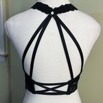PINK - Victoria's Secret Pink Victoria’s Secret black lace crisscross bralette Photo 1