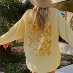 Aerie Summer Daze Sweatshirt in Yellow Off The Shoulder Size Large Photo 1