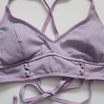 Jessica Simpson  Lilac Crossed Bikini Top  Size L, Textured, Adjustable Photo 1
