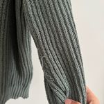 Aerie  Sugar Rush Chenille Sweater in Green Size Small V Neck Collared Photo 4