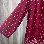 Bebop  Large Dark Red & White Print Tunic/Mini Dress w/Lace Neck and Back Photo 5