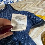 Anthropologie  Post Mark‎ Blue M Sleeveless Fringed Trim Textured Top Boho Indie Photo 10