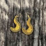 Intricate Gold Paisley Earrings Photo 0
