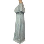 She & Sky  Ruffle Sleeve w/ Plunging Neckline Open Back Long Blue Maxi Dress‎ XL Photo 3