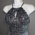 Blondie Nites  New w $169 Tags Dusty Blue Gray Maxi Formal Prom Gown Dress XS Photo 2