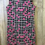 Voir Voir Size 10 Sleeveless Block Print Back Zippered Dress Photo 0