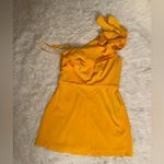 Mac Duggal NWOT IEENA for  Ruffle One shoulder yellow mini dress sz 8 Photo 2
