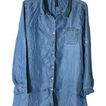 Match Point USA Denim Jean Shirt‎ Jacket Womens XL Shacket Pockets Blue #Y9 Photo 0