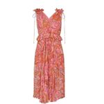 Anthropologie Delfi Collective Lilah Pink Floral Printed Crepe Dress Size Small MSRP $492 Photo 6