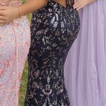 La Femme Navy Blue Prom Dress Photo 2