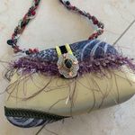 Mary Frances Colorful Handmade Purse with Chain Yellow Photo 1