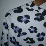 LuLaRoe  M Long Sleeved V-Neck Black Blue Cheetah Print Sleeper Gown Photo 5