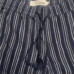 Sonoma  Navy Blue and White Striped Linen-Blend Wide Leg Pants (Large) Photo 4